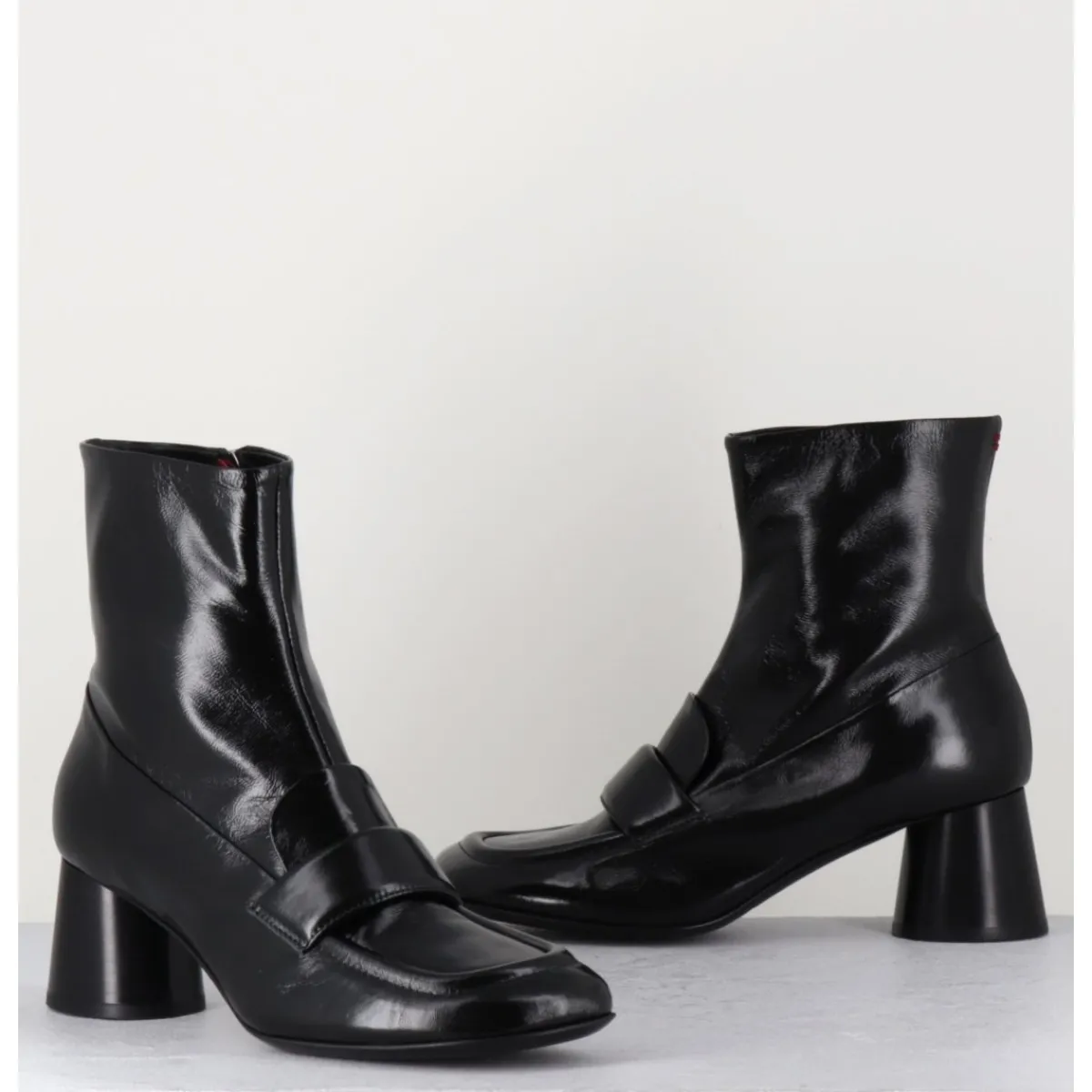 Boots^HALMANERA Boots mocassins en cuir - DANI05 NERO NOIR