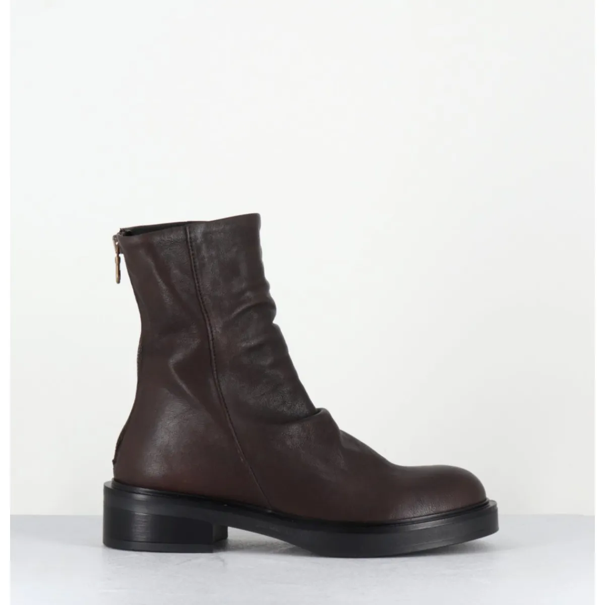 Boots^GARRICE LAB Boots plates en cuir - NATORI LAVATO T MORO MARRON