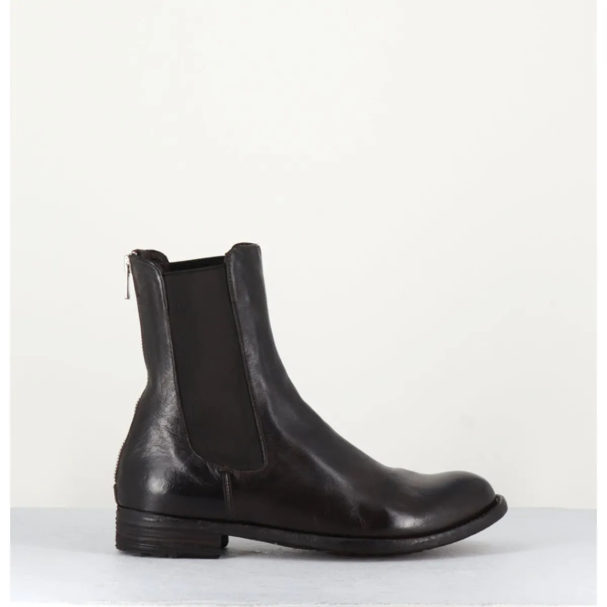 Boots^OFFICINE CREATIVE Boots plates en cuir & élastique - LEXIKON073 MORO MARRON