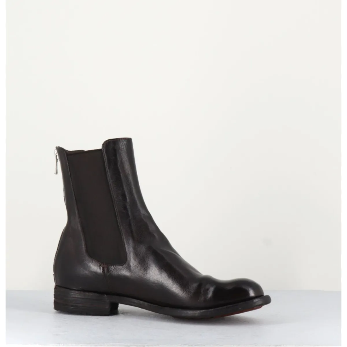 Boots^OFFICINE CREATIVE Boots plates en cuir & élastique - LEXIKON073 MORO MARRON