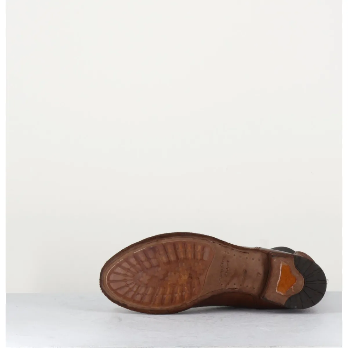 Boots^OFFICINE CREATIVE Boots plates en cuir , élastique & bout fleuri - LEXIKON099 TABACCO MARRON