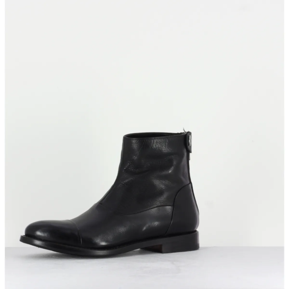 Boots^ALBERTO FASCIANI Boots plates en cuir - ZOE 56067 BLACK NOIR