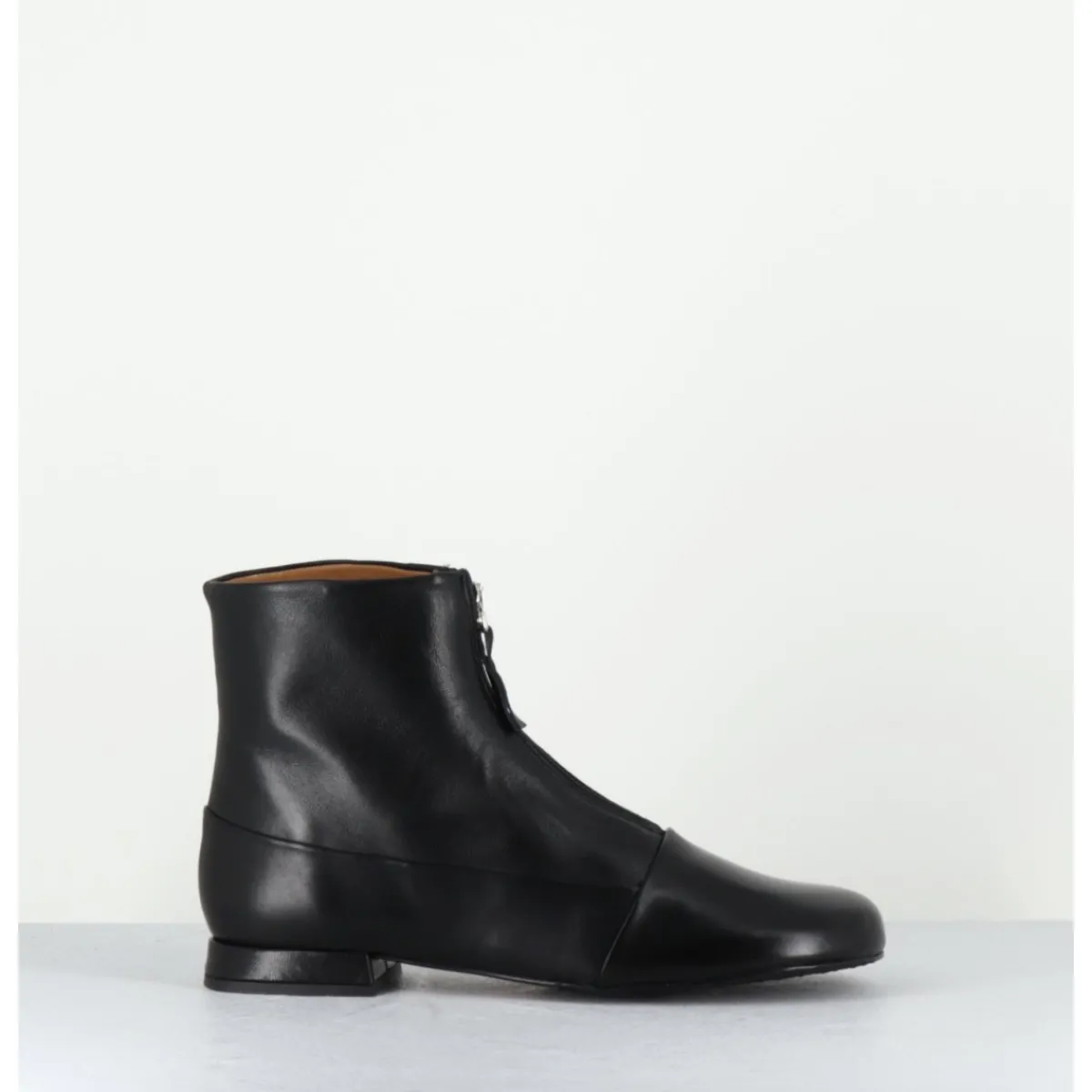 Boots^AUDLEY Boots plates en cuir souple à zip - MARIA BLACK NAPPA NOIR