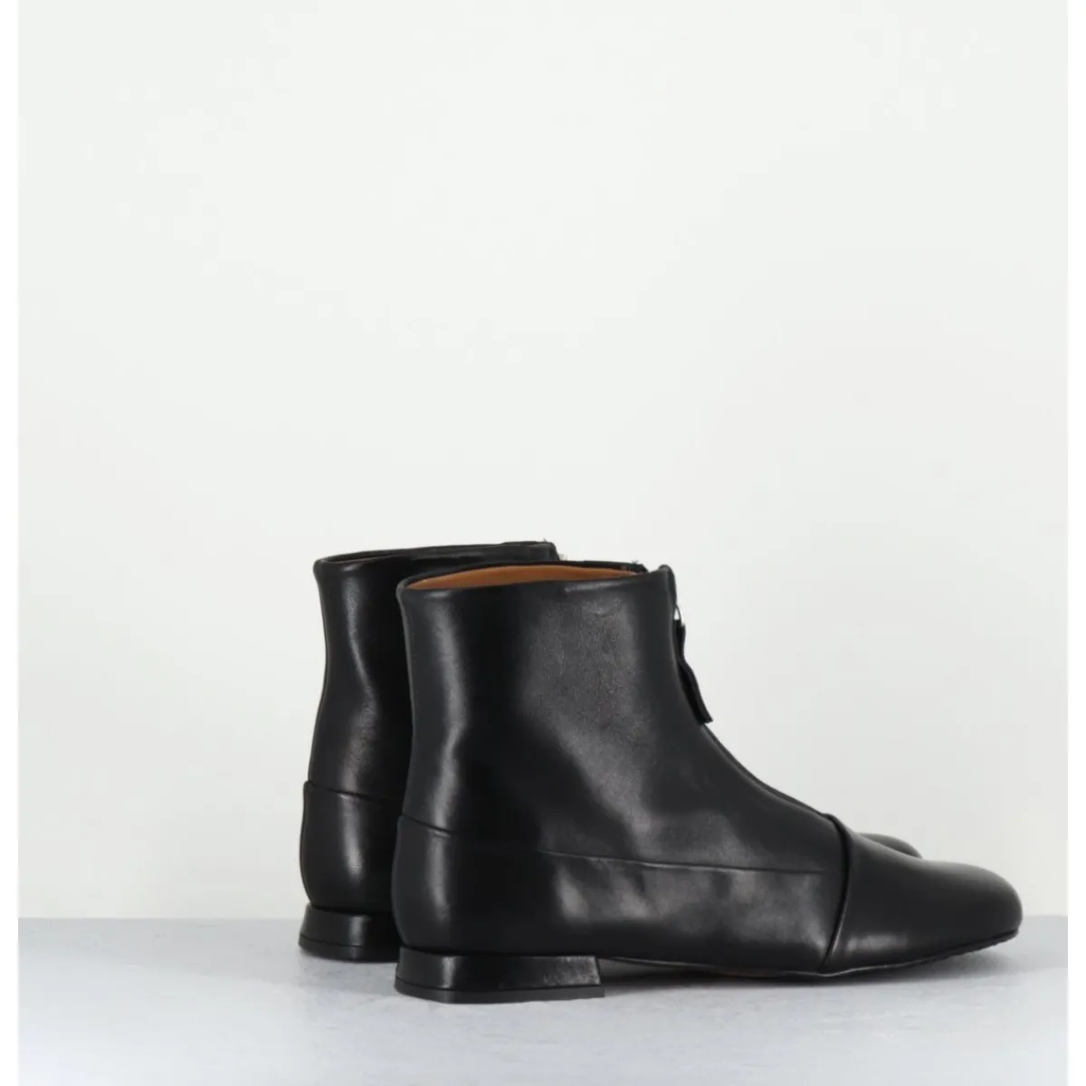 Boots^AUDLEY Boots plates en cuir souple à zip - MARIA BLACK NAPPA NOIR