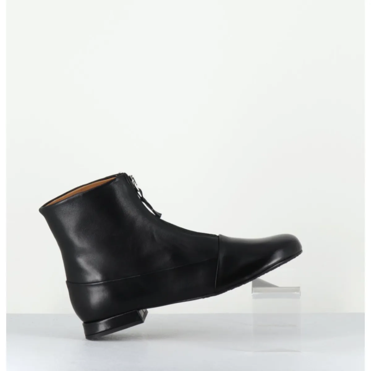 Boots^AUDLEY Boots plates en cuir souple à zip - MARIA BLACK NAPPA NOIR