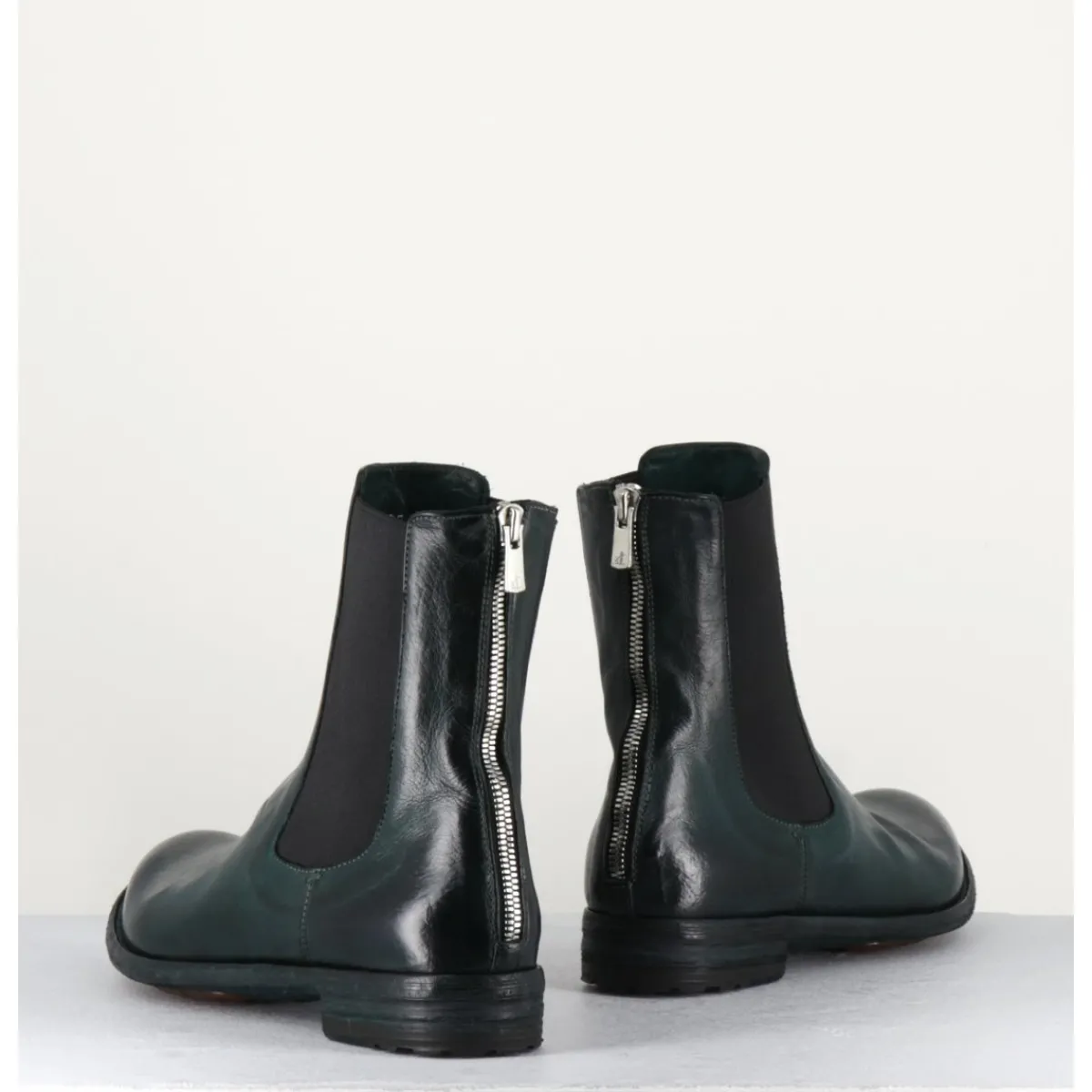 Boots^OFFICINE CREATIVE Boots plates en cuir & élastique - LEXIKON073 FRENCH LOVER VERT