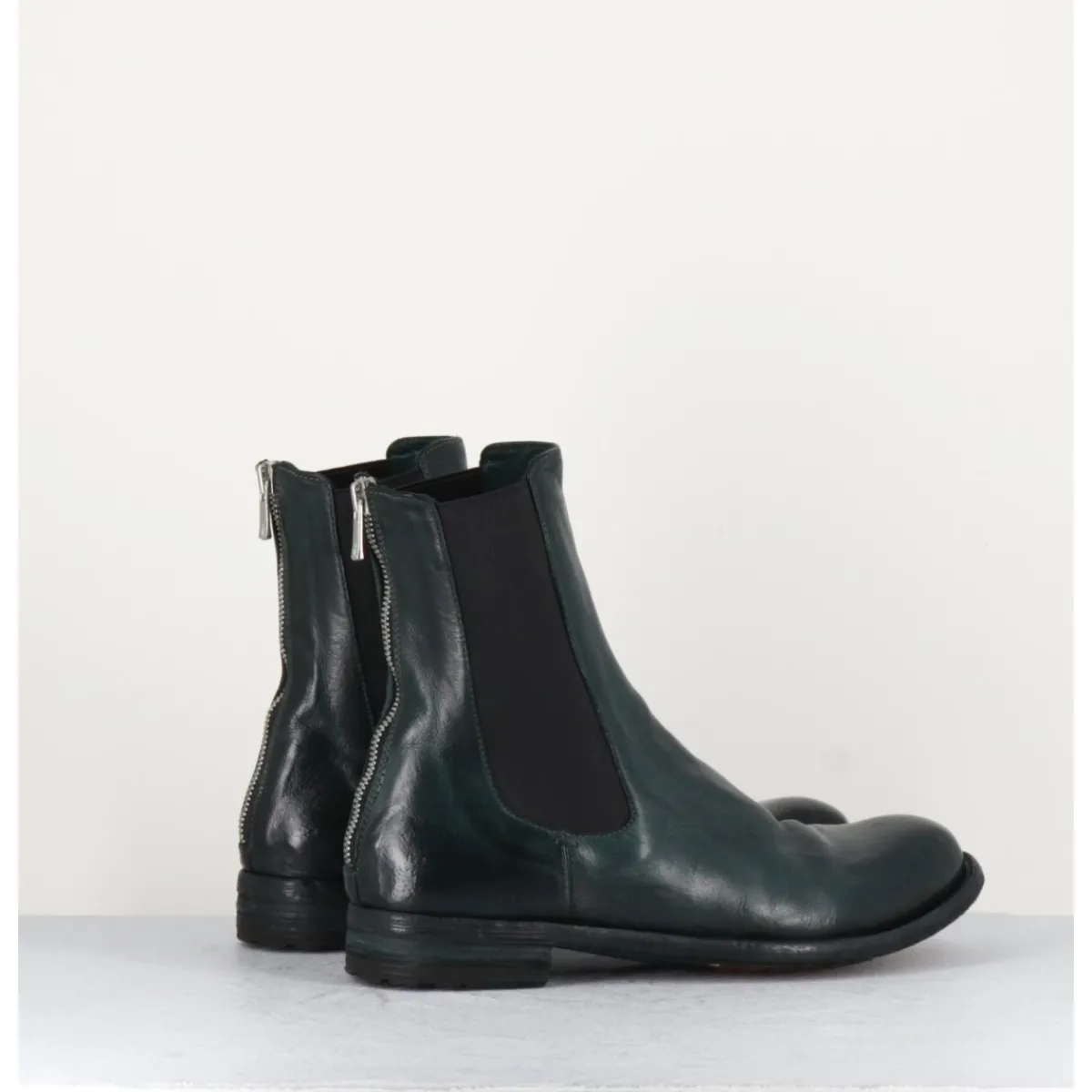 Boots^OFFICINE CREATIVE Boots plates en cuir & élastique - LEXIKON073 FRENCH LOVER VERT