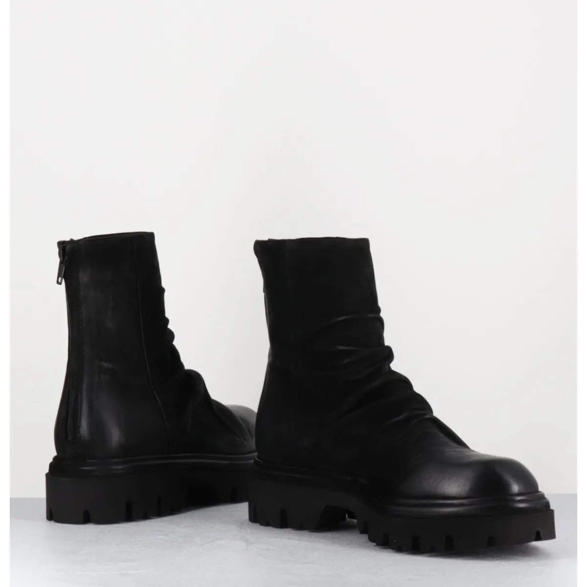 Boots^GARRICE LAB Boots plates en daim gras - STABI KATHY NERO NOIR