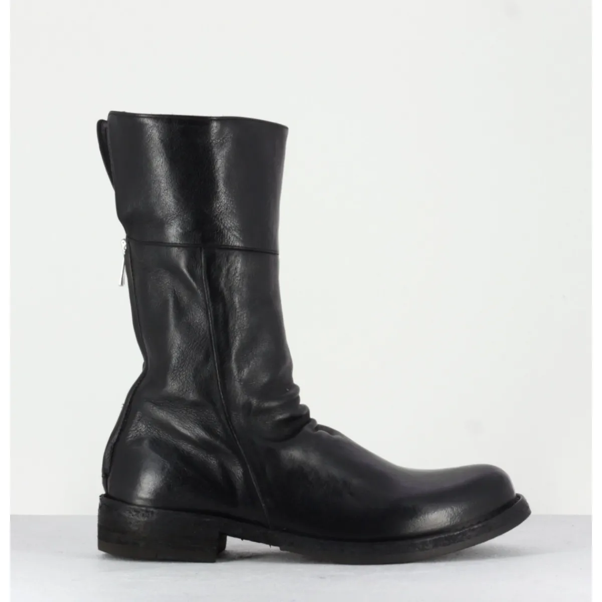 Boots^OFFICINE CREATIVE Boots plates mi-haute en cuir à zip arrière - LEGRAND125H24 NERO NOIR