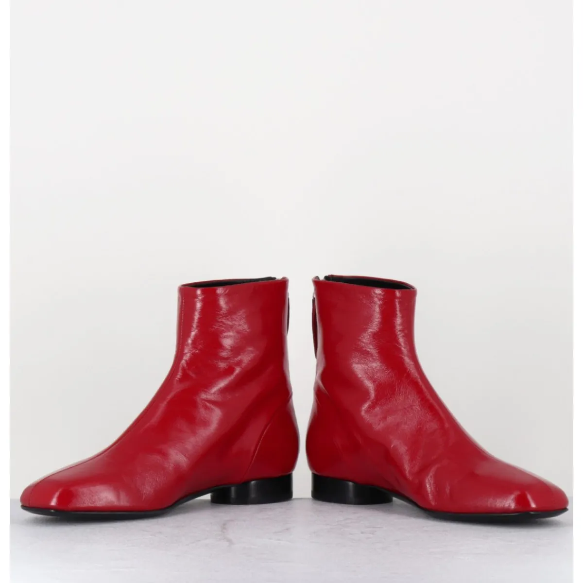 Boots^HALMANERA Boots plates 60s en cuir souple - PAM26 GLAZE PASSION ROUGE
