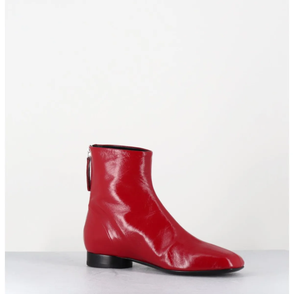 Boots^HALMANERA Boots plates 60s en cuir souple - PAM26 GLAZE PASSION ROUGE