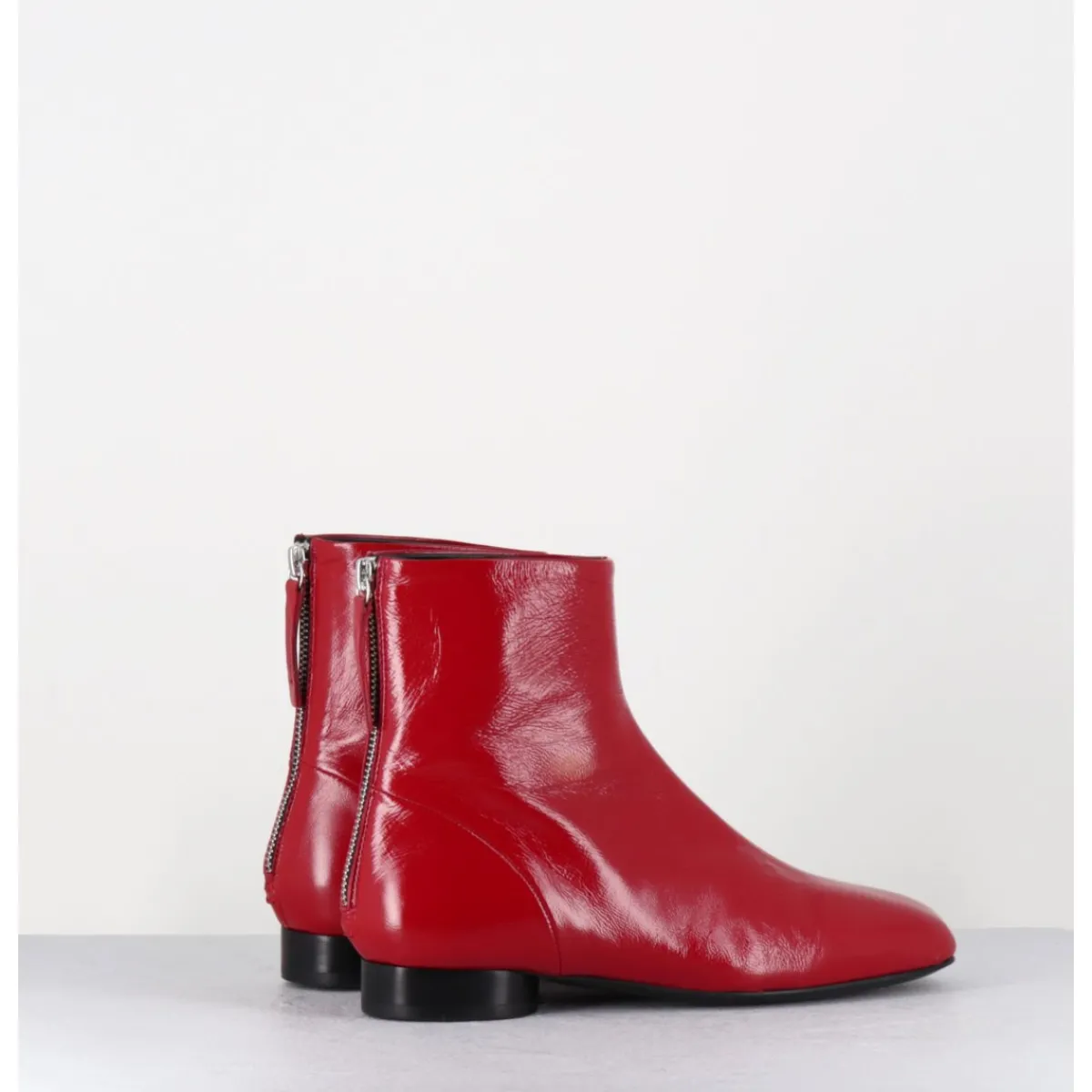 Boots^HALMANERA Boots plates 60s en cuir souple - PAM26 GLAZE PASSION ROUGE