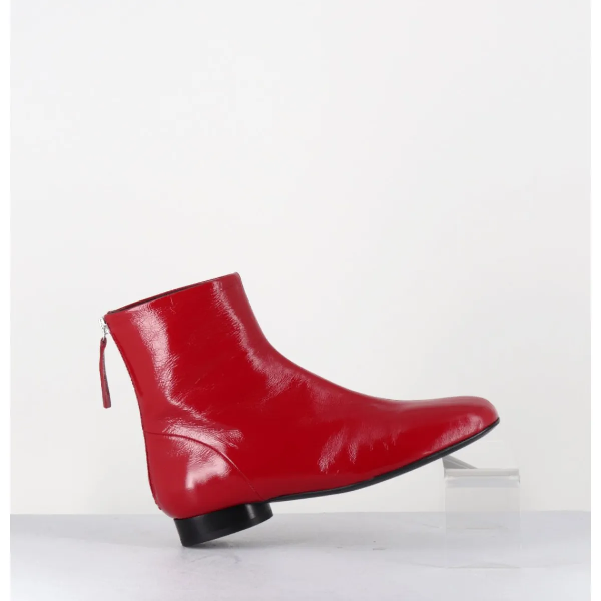 Boots^HALMANERA Boots plates 60s en cuir souple - PAM26 GLAZE PASSION ROUGE