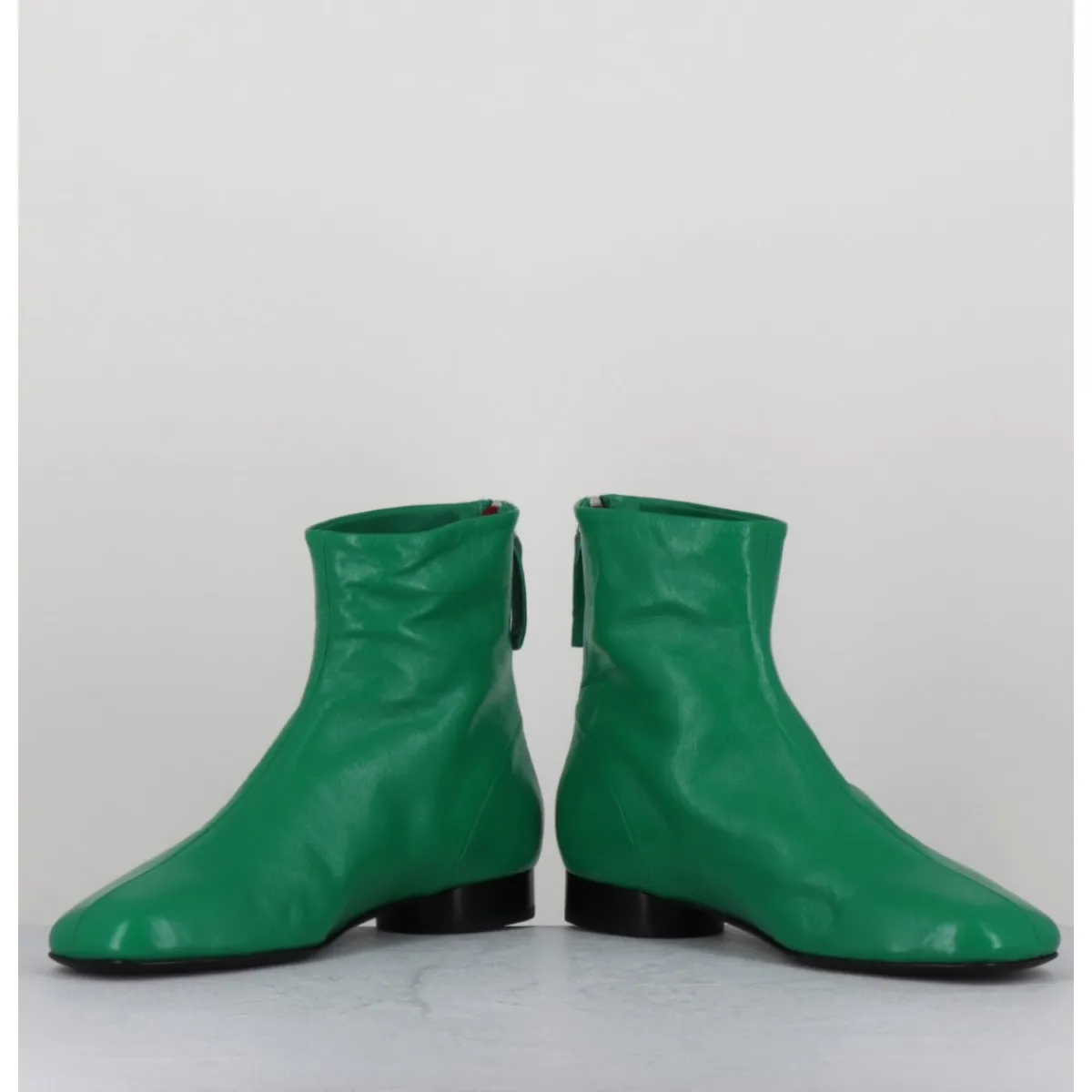Boots^HALMANERA Boots plates 60s en cuir souple - PAM26 GLASE MELA VERT