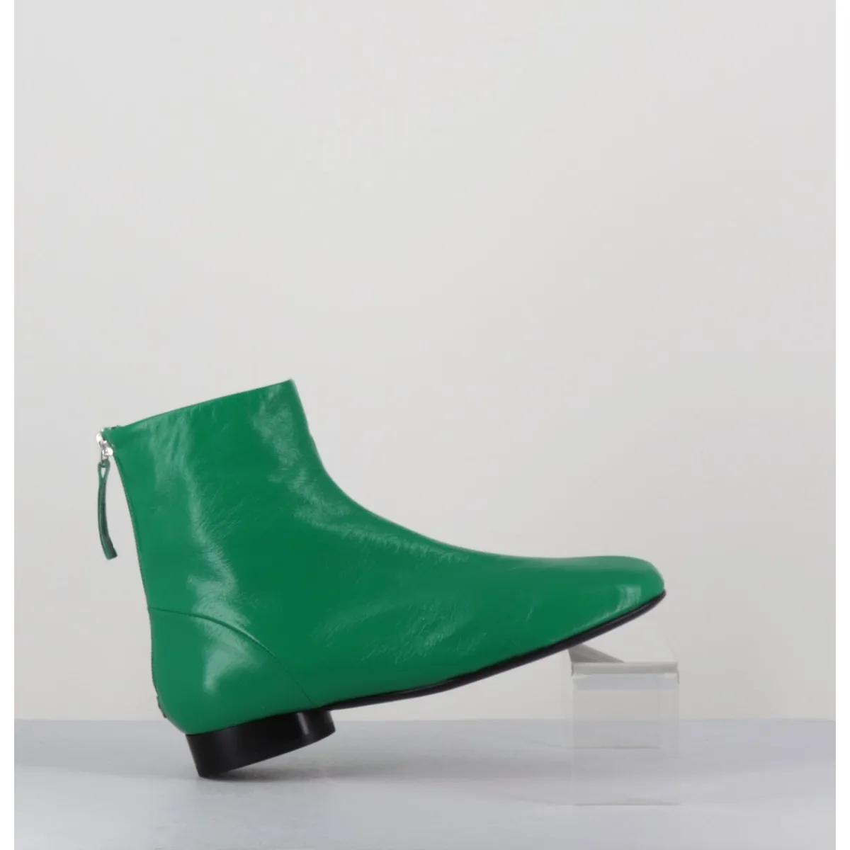 Boots^HALMANERA Boots plates 60s en cuir souple - PAM26 GLASE MELA VERT