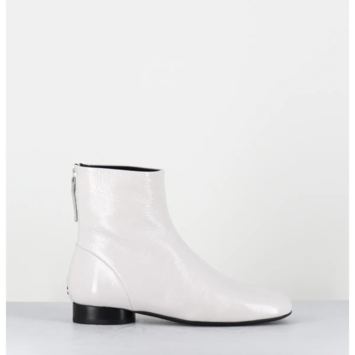 Boots^HALMANERA Boots plates 60s en cuir vernis - PAM26 NAPLAK ICE BLANC