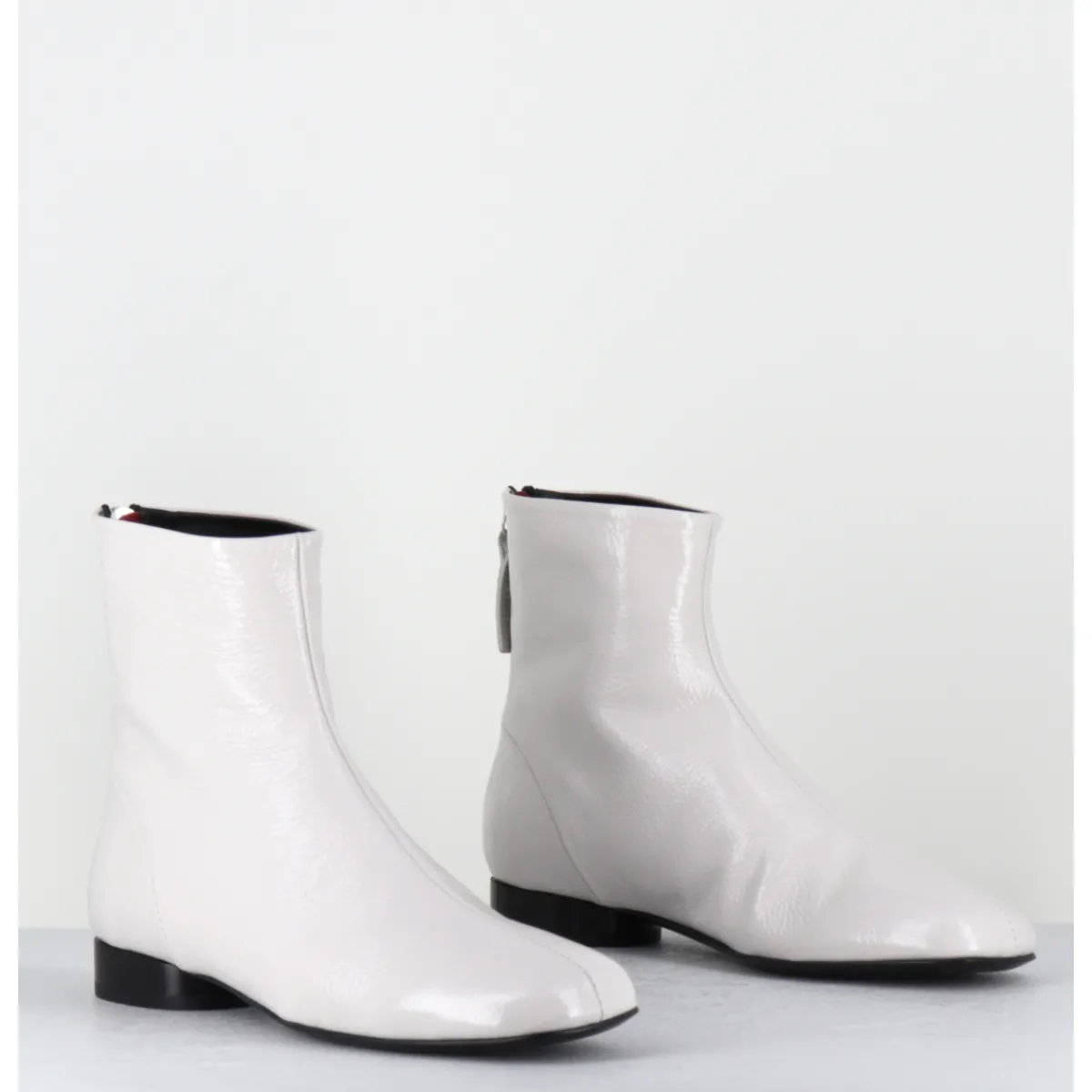 Boots^HALMANERA Boots plates 60s en cuir vernis - PAM26 NAPLAK ICE BLANC