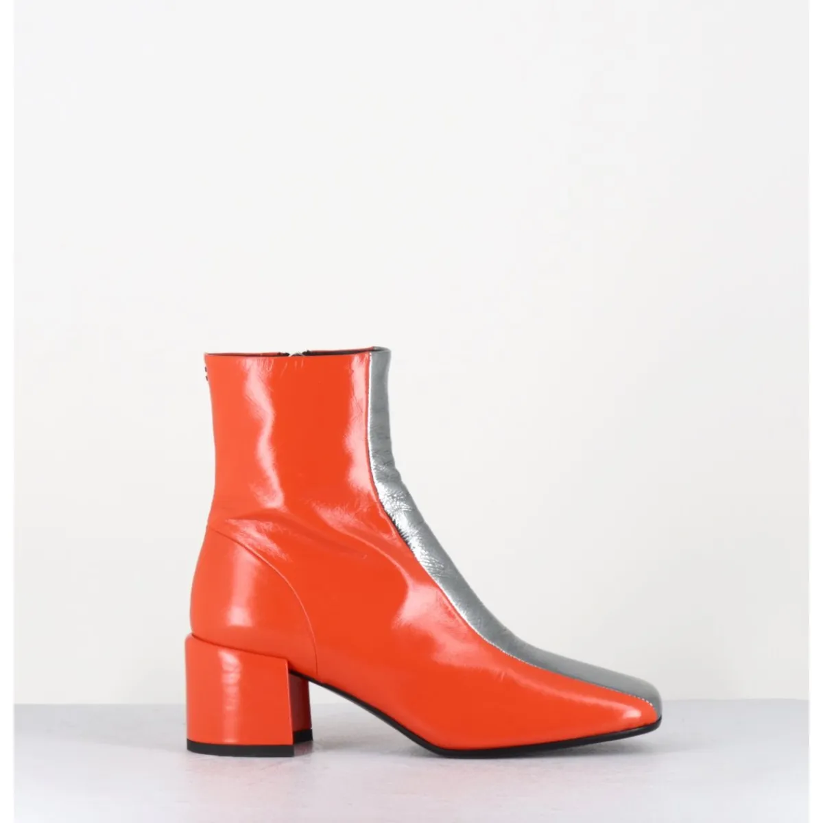 Boots^HALMANERA Boots 70s cuir & métal argent - CECIL13 NESPOLA SILVER ORANGE