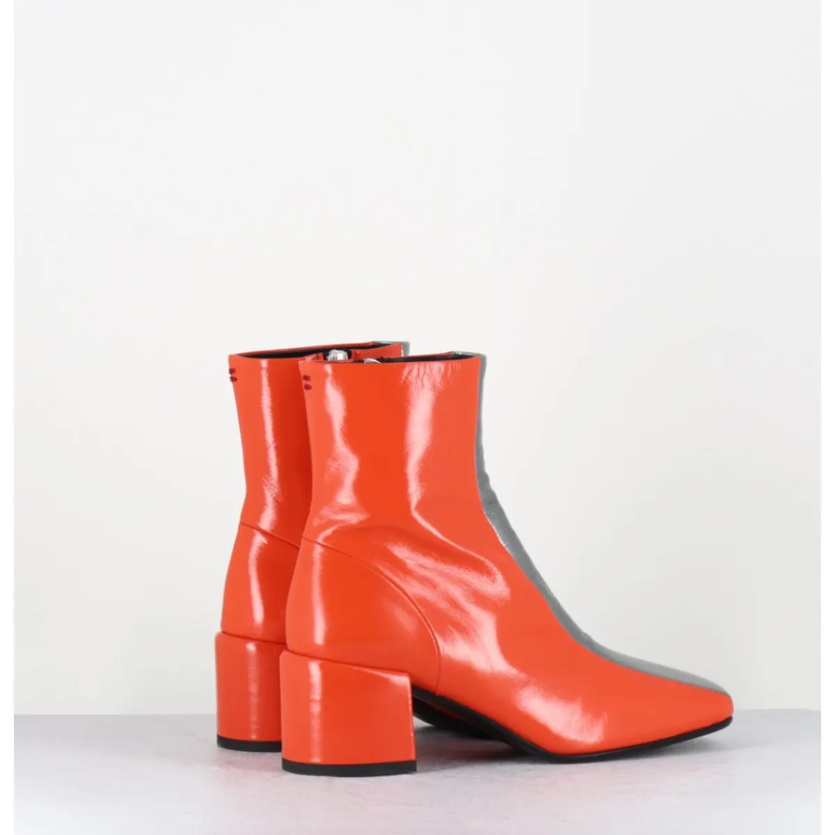 Boots^HALMANERA Boots 70s cuir & métal argent - CECIL13 NESPOLA SILVER ORANGE