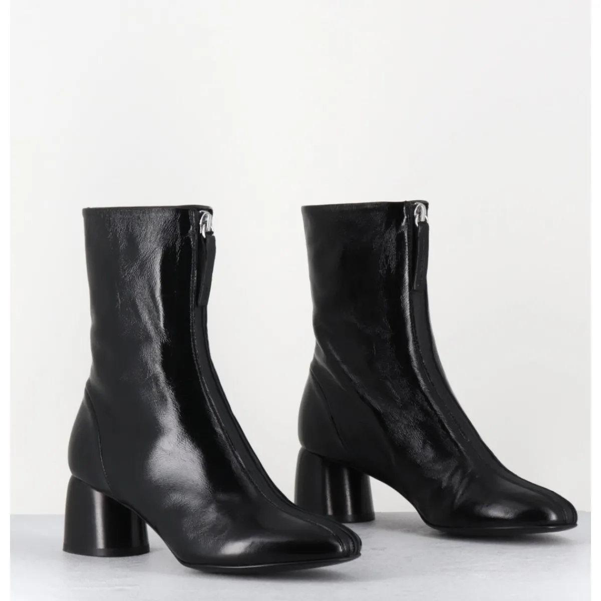 Boots^HALMANERA Boots 60s en cuir brillant - CAREN07 GLAZE NERO NOIR