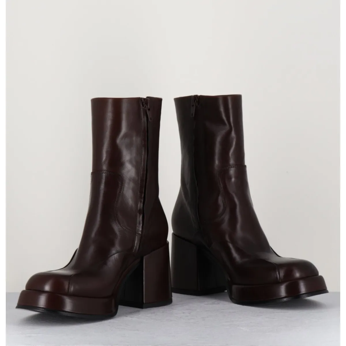 Boots | Plateformes^GARRICE LAB Boots 70s en cuir - ARCHI MORO MARRON