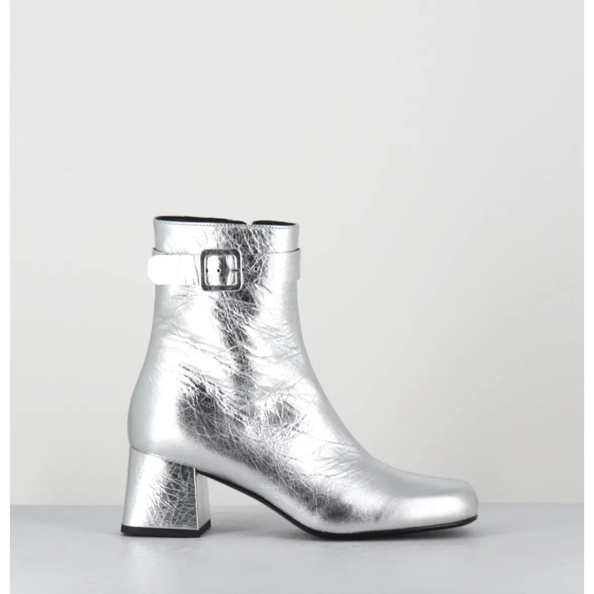 Boots^ROTTA Boots 60s en cuir métallisé - XERT SCRATCH SILVER ARGENT