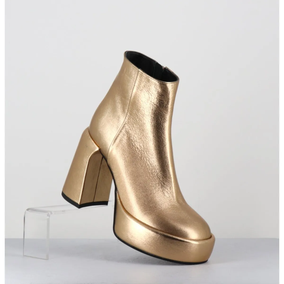 Boots | Plateformes^ELENA IACHI Boots 70s en cuir métallisé doré - E3303 BITTER GOLD DORE