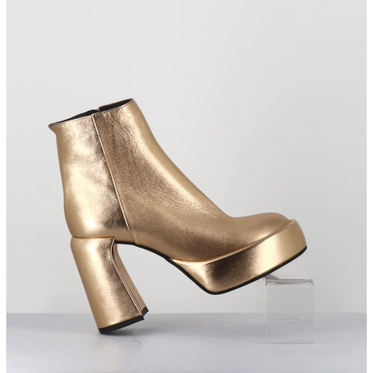 Boots | Plateformes^ELENA IACHI Boots 70s en cuir métallisé doré - E3303 BITTER GOLD DORE