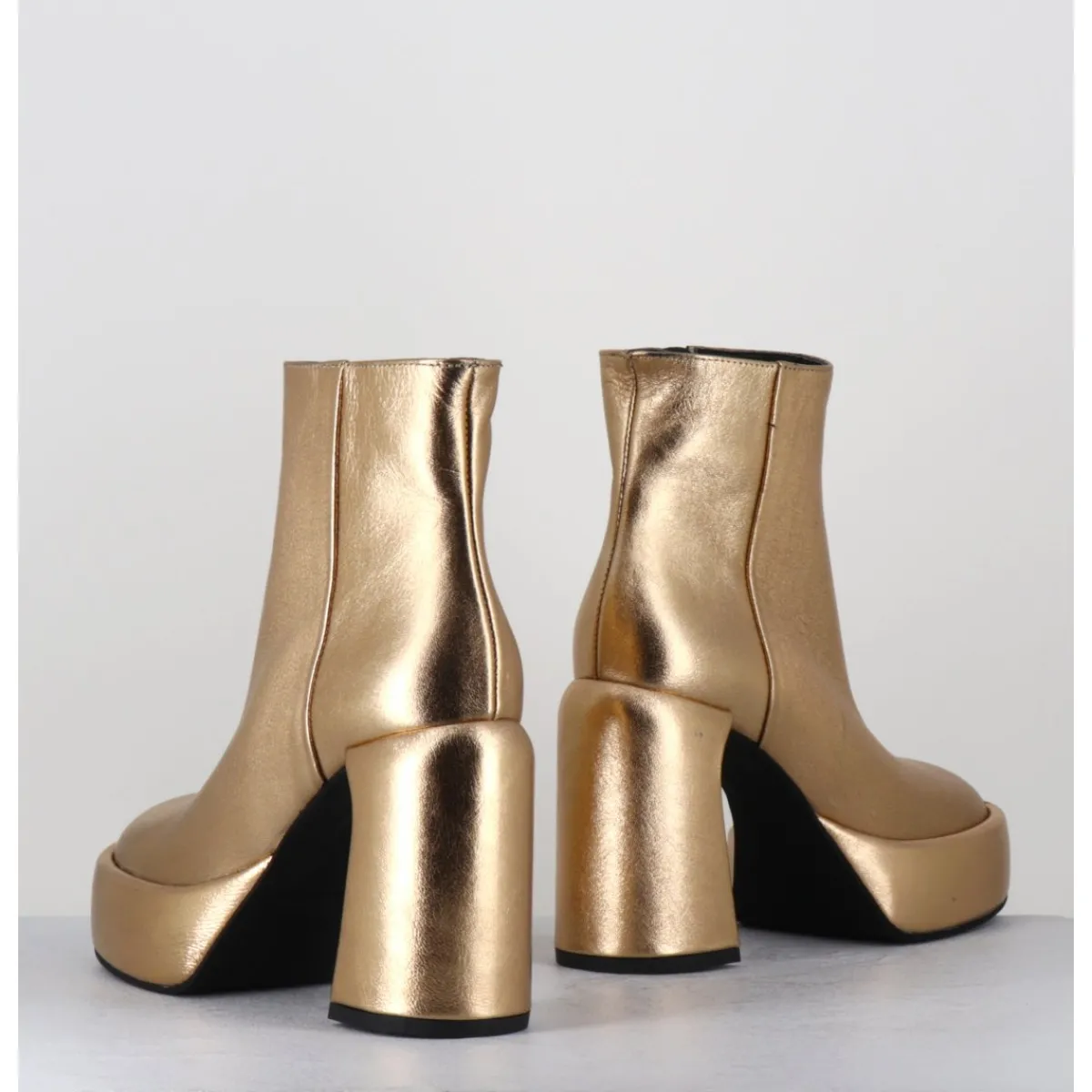 Boots | Plateformes^ELENA IACHI Boots 70s en cuir métallisé doré - E3303 BITTER GOLD DORE