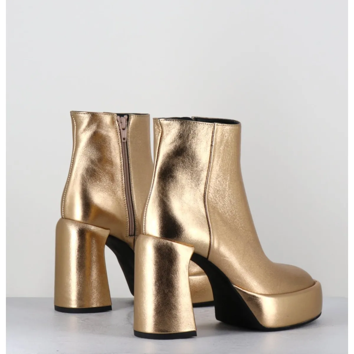 Boots | Plateformes^ELENA IACHI Boots 70s en cuir métallisé doré - E3303 BITTER GOLD DORE