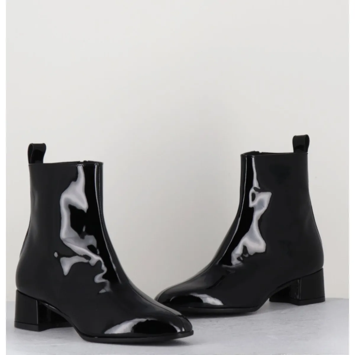 Boots^GARRICE LAB Boots 60s en cuir vernis - JANE VERNICE NERO NOIR