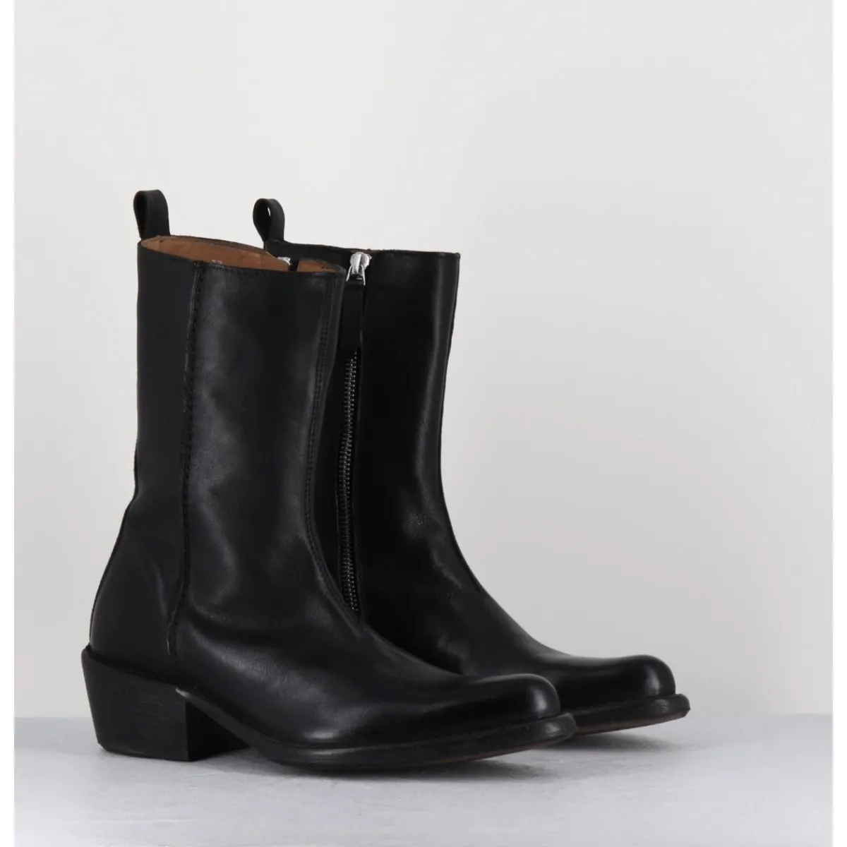 Boots | Santiags^MOMA Boots santiags en cuir - 1CS425 CUSNA NERO NOIR