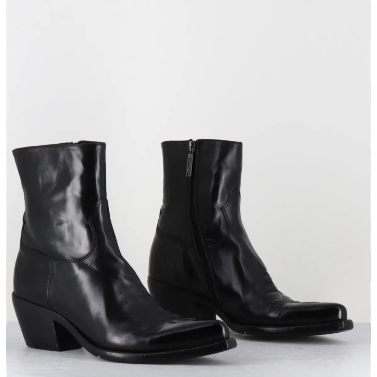 Boots | Santiags^LEMARGO Boots santiags en cuir - GU02C DIVER NERO NOIR