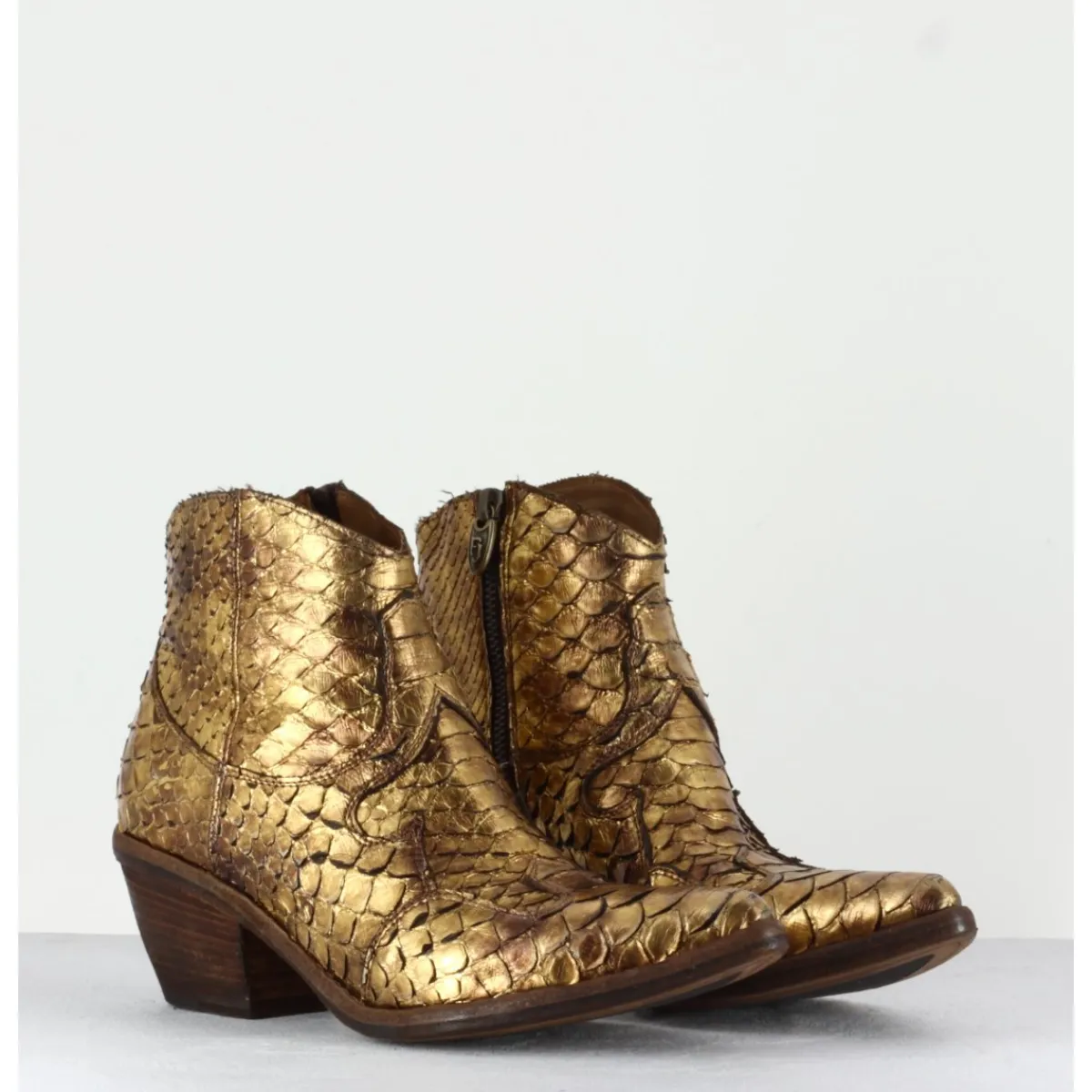 Boots | Santiags^FAUZIAN JEUNESSE Boots santiags en python doré - 3662C PITONE ORO DORE