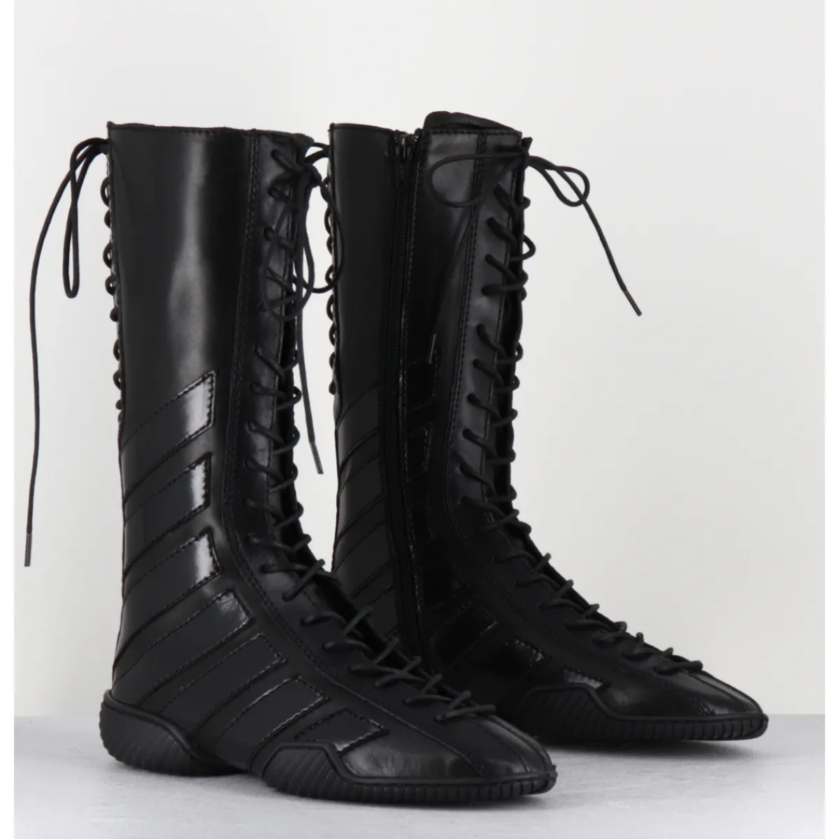 Boots | Sneakers^MIISTA Boots sneakers à lacets en cuir bi-matière - IMOGEN BLACK LACE NOIR