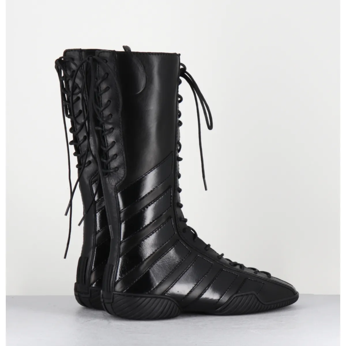 Boots | Sneakers^MIISTA Boots sneakers à lacets en cuir bi-matière - IMOGEN BLACK LACE NOIR