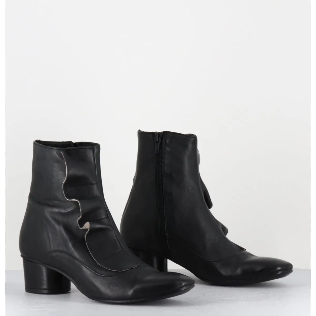 Boots^GARRICE LAB Boots souples en cuir & volant - TWIST FAR WEST NERO NOIR