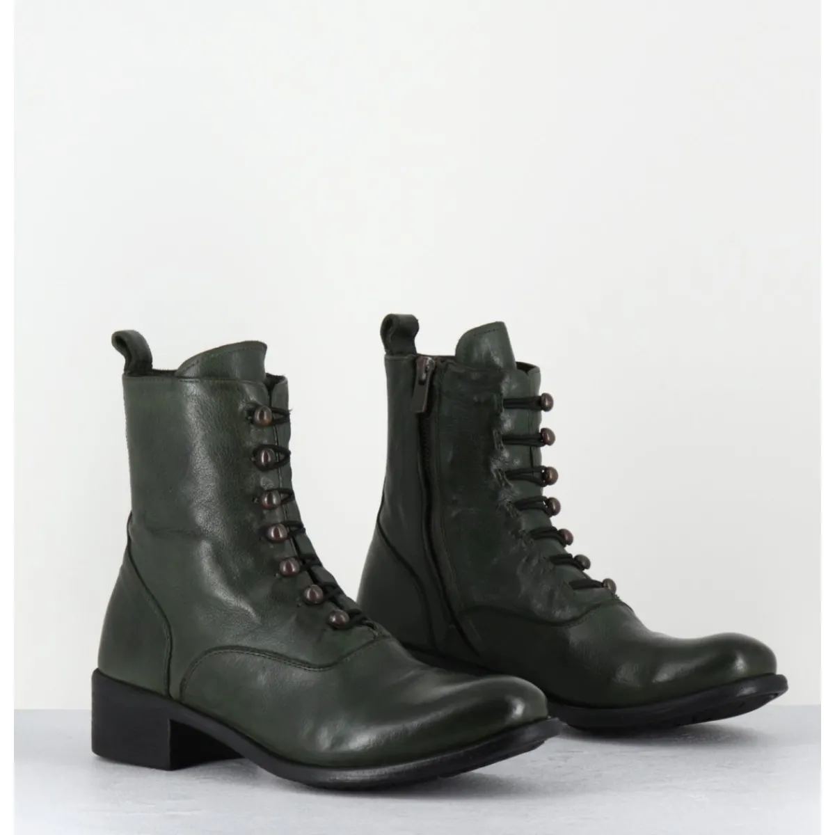 Boots^OFFICINE CREATIVE Boots souples en cuir à boutons - LISON CAOU036 VERDE VERT