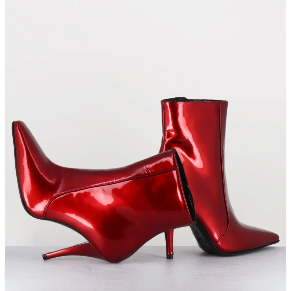 Boots^GARRICE LAB Boots talon haut en cuir vernis glossy - MECHA2 GALASSIA ROSSO ROUGE