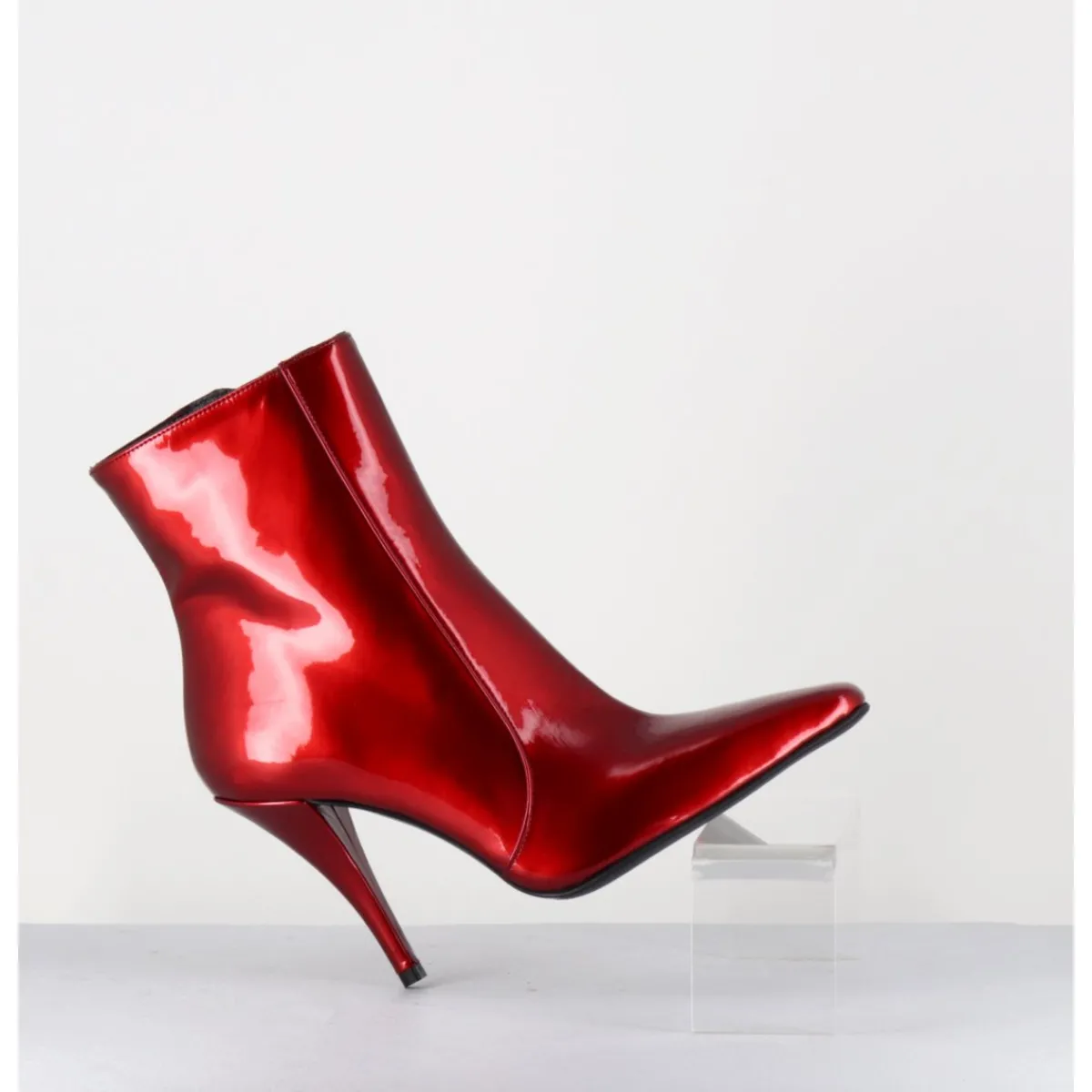 Boots^GARRICE LAB Boots talon haut en cuir vernis glossy - MECHA2 GALASSIA ROSSO ROUGE