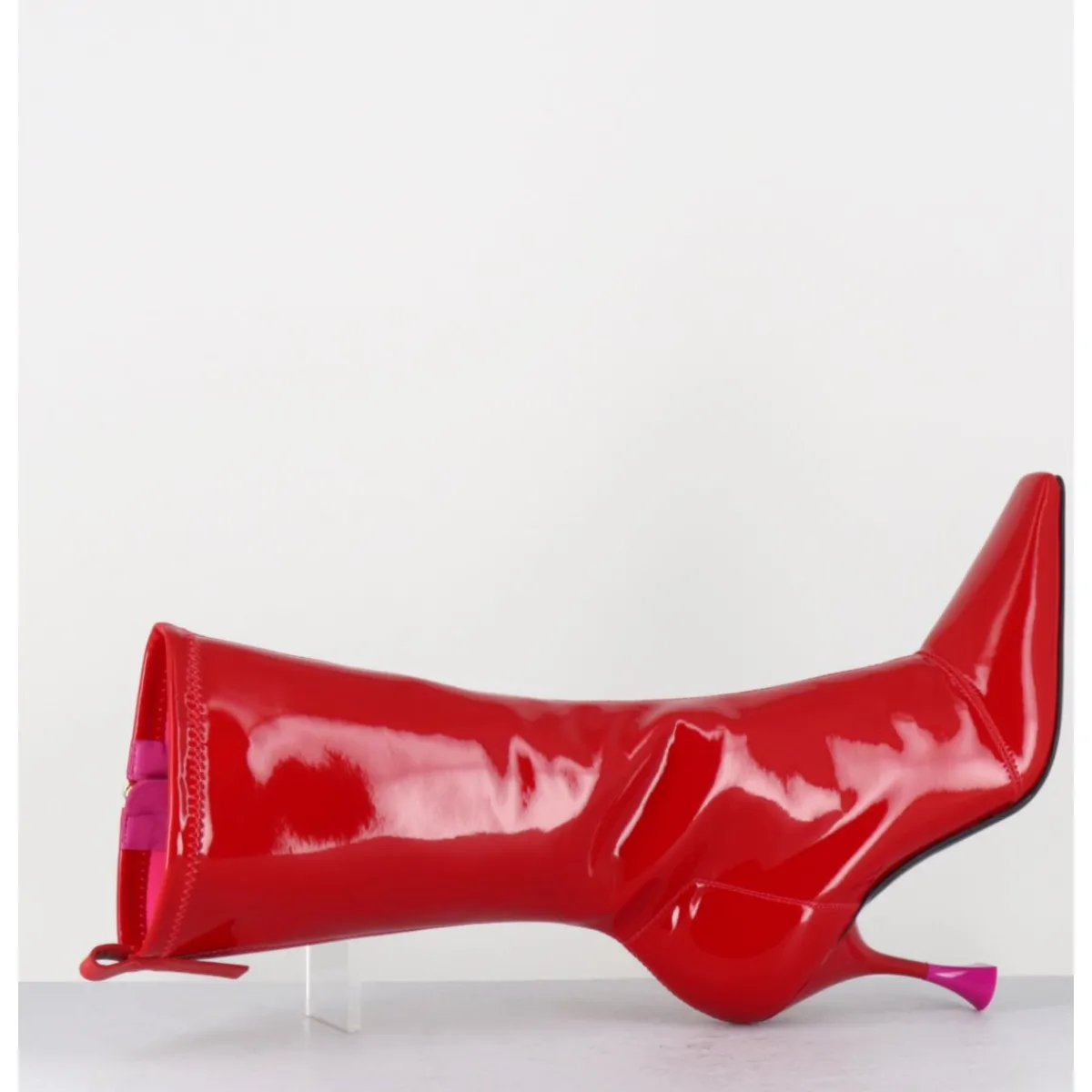 Bottes | Boots^3JUIN Boots talon haut en vernis stretch 90s - GILDA CRIS EROS ROUGE