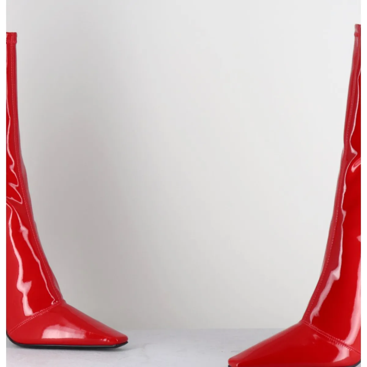 Bottes | Boots^3JUIN Boots talon haut en vernis stretch 90s - GILDA CRIS EROS ROUGE