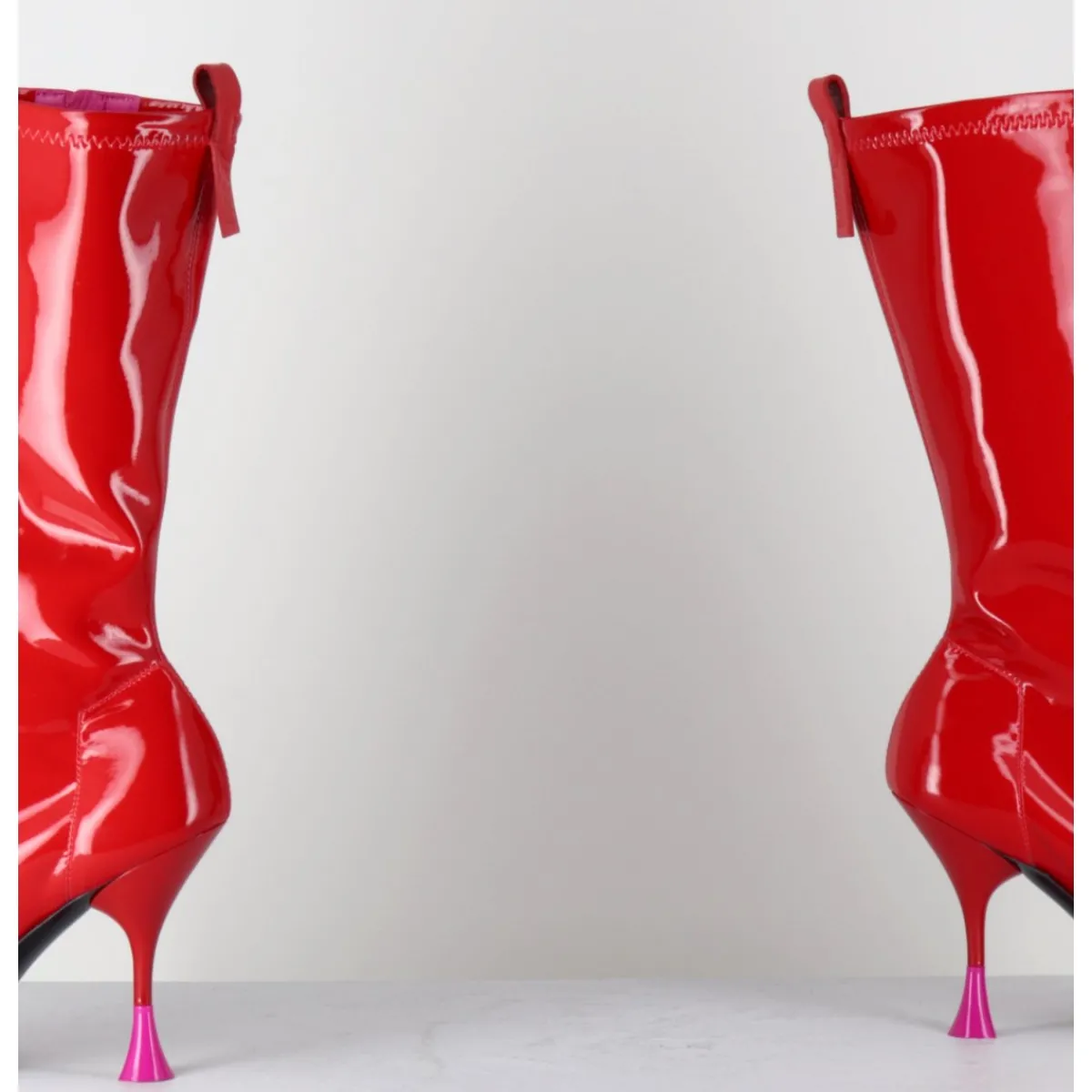 Bottes | Boots^3JUIN Boots talon haut en vernis stretch 90s - GILDA CRIS EROS ROUGE