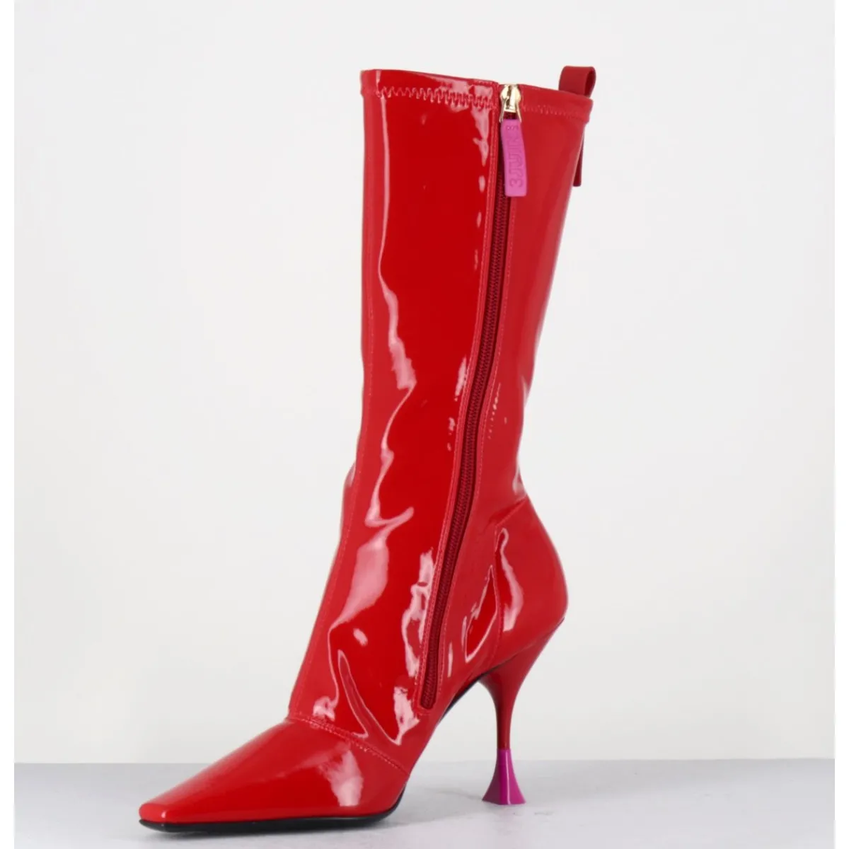 Bottes | Boots^3JUIN Boots talon haut en vernis stretch 90s - GILDA CRIS EROS ROUGE