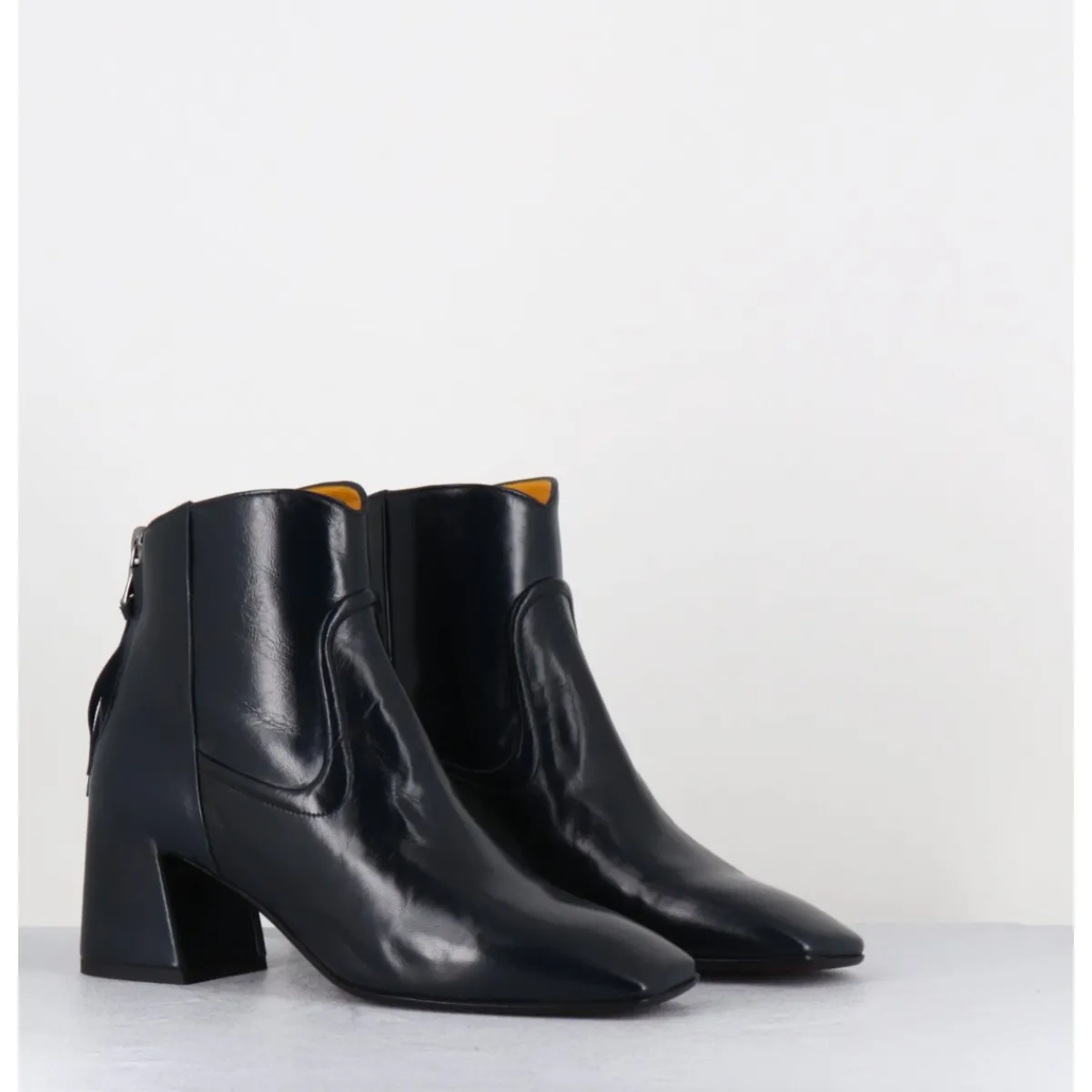 Boots^MARA BINI Boots talon recouvert en agneau marine - T247 SETA BLU BLEU