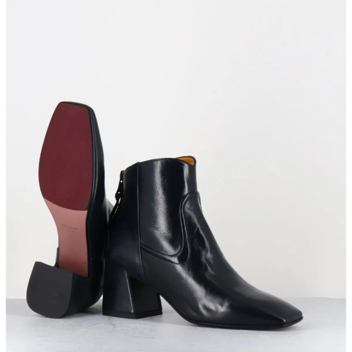 Boots^MARA BINI Boots talon recouvert en agneau marine - T247 SETA BLU BLEU