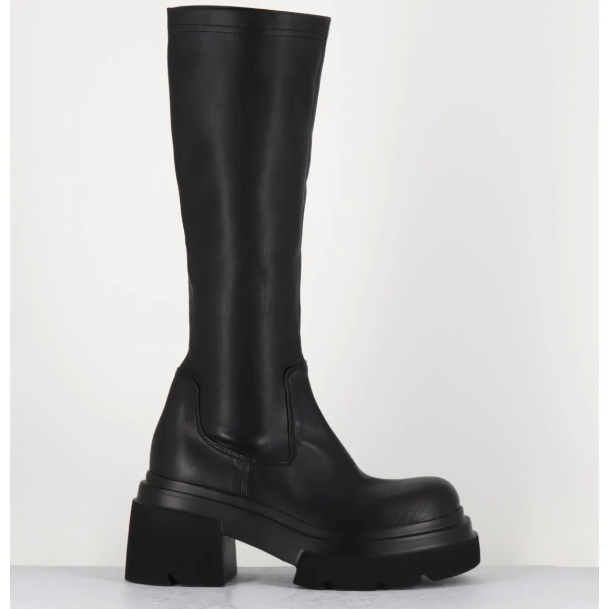 Bottes^ELENA IACHI Botte chunky en cuir stretch - E3716 LINK NERO NOIR