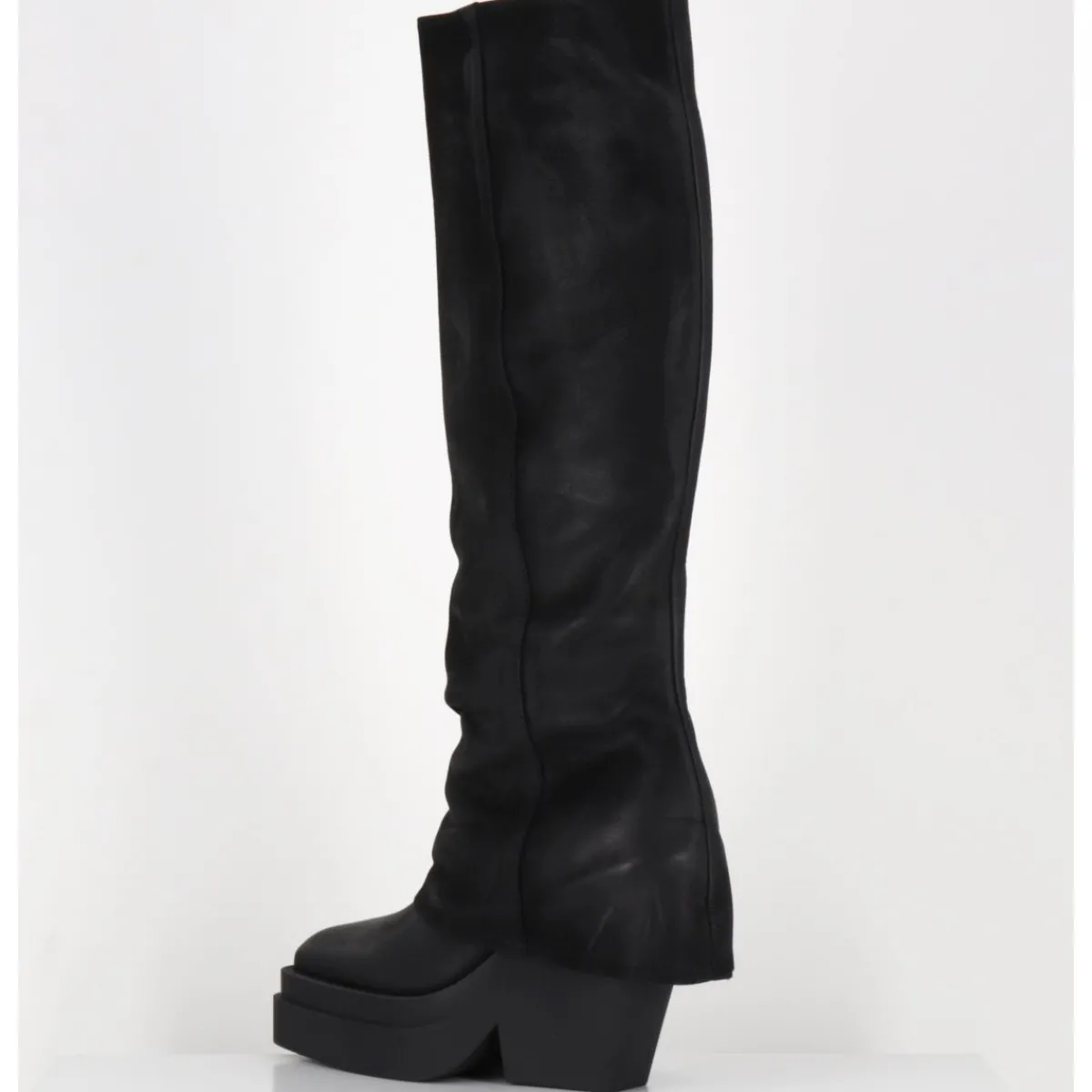 Bottes | Plateformes^SORT AARHUS Bottes à plateforme déstructurée en cuir gras - 6631 GAS NERO NOIR