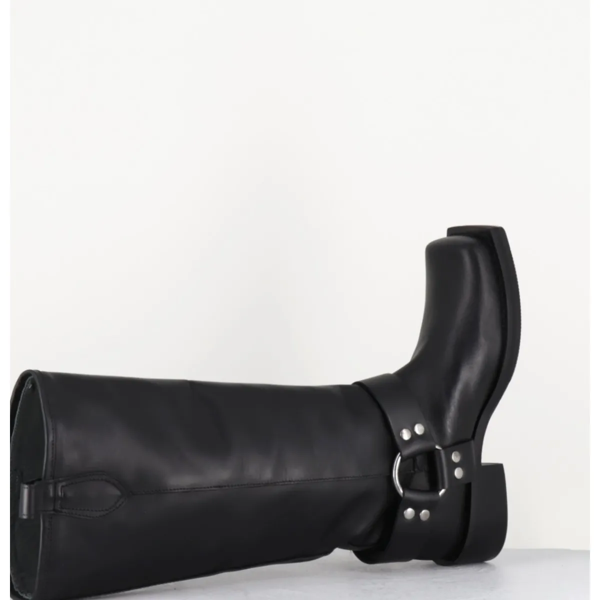 Bottes^ORMEDA Bottes bikers bout carré en cuir - 1613 YORK NERO NOIR