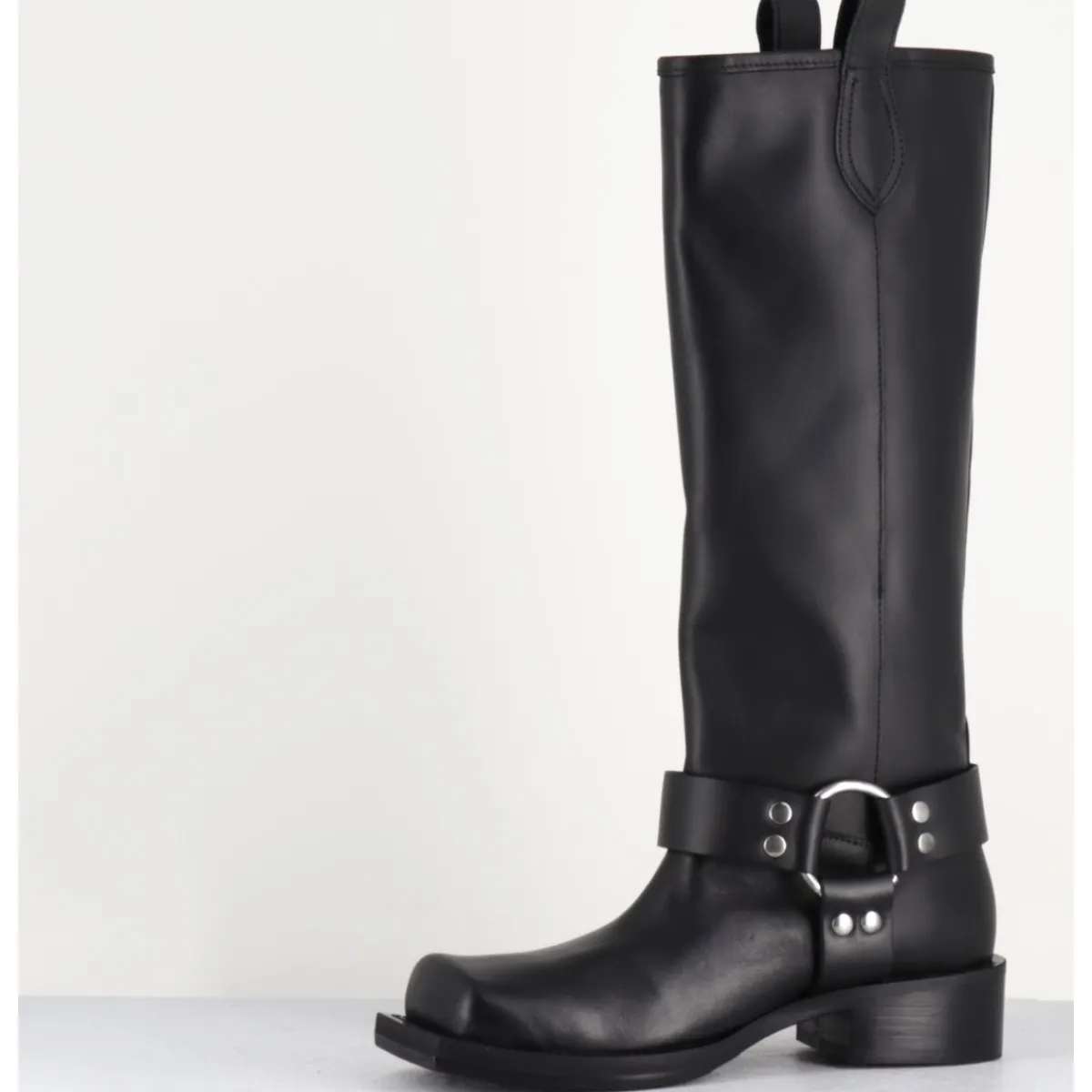 Bottes^ORMEDA Bottes bikers bout carré en cuir - 1613 YORK NERO NOIR